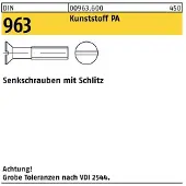 Reyher DIN 963 / ISO 2009 - Senkschrauben mit Schlitz - Polyamid - M 8x25