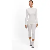 Falke Damen Langarmshirt Warm, XL, Weiß, Uni