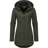 Ragwear Longstrickjacke "Leysha Melange" Sportliche Kapuzenjacke in melierter Strick-Optik