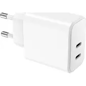 Wow , Doppelport-Ladegerät 40W USB-C (20W + 20W) Power Delivery, Weiß