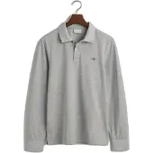 Gant für Herren. 2230 Poloshirt Pique grau (L), Lässig, Baumwolle, Langarm