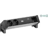 Bachmann 937.305 DESK2 ALU BLACK 2xCEE7/3 1xCM 1xUSBC 30W 0,2m 937305