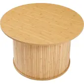 En.casa Couchtisch 'Ledepid' 48 x Ø80 cm rund Bambus + MDF Natur