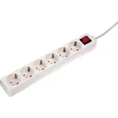 As Schwabe as-Schwabe 6-fach Steckdosenleiste Schalter 1.4m Kabel Mehrfachsteckdose IP20