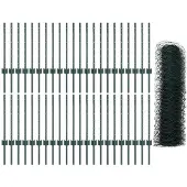 vidaXL Sechseckzaun mit Pfosten 100 x 0,6 m PVC-beschichteter Stahl