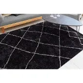 My Home Hochflor-Teppich "Amanda" Gr. 2, grau (anthrazit), B:80cm H:27mm L:150cm, Kunstfaser, Teppiche, Hochflor-Teppich, Wohnzimmer