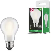 Paulmann LED-Leuchtmittel "Efficient-Line Filament 230V LED Birne E27 470lm 2,5W 3000K dimmb.Matt", Energieeffizienz: B, weiß, L:10,5cm Ø:6cm, Leuchtmittel, LED-Leuchtmittel