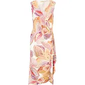 Cartoon Jerseykleid "Jerseykleid mit Raffung", Damen, Gr. 34, EURO, bunt (cream, rosé), 93% Polyester PES. 7% Elasthan EL., Kleider Jerseykleid