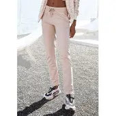LASCANA Loungepants , Damen, Gr. 36/38, N-Gr, braun (nougat), Sweatware, Obermaterial: 60% Baumwolle, 40% Polyester, unifarben, bequem lang, Hosen Loungepants, mit modischem Umschlagsaum, Loungeanzug