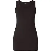 Base Level Longtop "Yamin", Damen, Gr. 46, schwarz, Jersey, Obermaterial: 94% Baumwolle, 6% Elasthan, unifarben, Basic, figurbetont hüftbedeckend, Rundhals, Tops Longtop, Hüftbedeckende Länge
