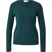 Vila "VIRIL V-NECK L/S KNIT TOP - NOOS" Materialmix, regular fit