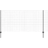 vidaXL Euro-Zaun mit Pfosten 10 x 1,2 m PVC-beschichteter Stahl Grau