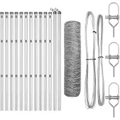 vidaXL Bodenmontierter Sechseckzaun 25 x 0,8 m Verzinkter Stahl Silber