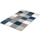 Kleine wolke Badematte "Caro, Badvorleger, Badezimmer Teppich" Gr. 4, blau (mare), H:25mm, Kunstfaser, Badematten, Badematte, Badteppich, modernes Karo-Muster, Pastell-Farben, waschbar