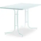 Sieger Tisch 133/W 115 x 70 cm weiß Gestell aus Stahl in weiß, Tischplatte aus Mecalit-Pro in weiß