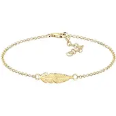 Elli Armkette "Armband Feder 925 Sterling Silber" Gr. 200, gold, Armbänder, Damen, 200, Silber 925 (Sterlingsilber), Armkette