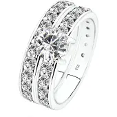 Elli Ring Set Stapelring Kristalle 925 Silber Elli Weiß