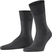 Falke Firenze Herren Socken, 43-44, Grau, Uni, Baumwolle