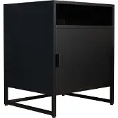 VCM Nachttisch "Metall Nachttisch Beistelltisch Drehtür Flokas L", schwarz, B:45cm T:40cm, Tische, Nachttisch