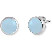 Engelsrufer Paar Ohrstecker "POWERFUL STONE BLAUER ACHAT", bunt (silberfarben, blau, blau), Ohrringe, Damen, 10mm, Silber 925 (Sterlingsilber), Paar Ohrstecker, mit Achat