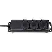 Brennenstuhl , 3-fach Steckdosenleiste Typ E 16A IPX44 mit H07RN-F Kabel 2m, Schwarz
