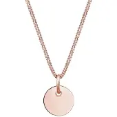 Elli Kette mit Anhänger "Halskette Panzerkette mit Kreis Rund Plättchen 925 Silber" Gr. 45, rosa (rosegold), Halsketten, Damen, 45, ohne Stein, Silber 925 (Sterlingsilber), Kette mit Anhänger