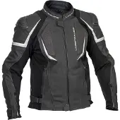 Lindstrands Sanden Motorrad Lederjacke, schwarz, 50