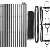 vidaXL Bodenmontierter Sechseckzaun 25 x 0,6 m PVC-beschichteter Stahl