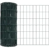 vidaXL Eurozaun 0,4 x 25 m PVC-beschichtetes Eisen Grün