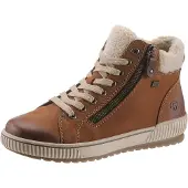 Remonte Winterboots , Damen, Gr. 38, braun (braun, beige), Leder, Textil, Fellimitat, Schuhe Winterboots, Schnürboots, Stiefelette, Casual-Boots mit Tex-Ausstattung