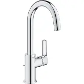 GROHE Start Einhand-Waschtischbatterie, L-Size, Ausladung 140mm, mit Zugstangen-Ablaufgarnitur, 24203002, Farbe: Chrom