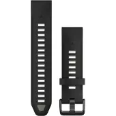 Garmin Quickfit, Band, Smartwatch, Schwarz, Grau, , Approach S70 - 42 mm, D2 Delta S, Descent Mk2S, Descent Mk3 - 43mm, Descent Mk3i – 43 mm, epix..., Silikon