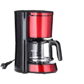 Severin KA4817 Filterkaffeemaschine – 1000 W, 1,25 L Tank, 10 Tassen, Tropfstopp, Automatische Abschaltung, Metallic Rot/Schwarz