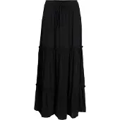 Vila Maxirock "VIMESA HW MAXI SKIRT - NOOS", Damen, Gr. 42, schwarz, Web, Obermaterial: 100% Viskose, unifarben, regular fit lang, Röcke Maxirock, mit Rüschen