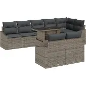 vidaXL Garten-Sofa-Set 9 stk. Grau