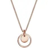 Elli Kette mit Anhänger "Halskette Anhänger Rund mit Kreisen 925 Silber" Gr. 55, rosa (rosegold), Halsketten, Damen, 55, ohne Stein, Silber 925 (Sterlingsilber), Kette mit Anhänger
