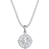 KUZZOI Kette mit Anhänger "Halskette Windrose Kompass Kugelkette 925 Silber" Gr. 60, silber, Halsketten, Herren, ohne Stein, Silber 925 (Sterlingsilber), Kette mit Anhänger