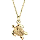 Elli Halskette Panzerkette Schildkröte Anhänger Sun 925 Silber Elli Gold