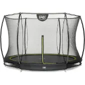 Exit Silhouette Trampolin ø305cm, mit Sicherheitsnetz, Bodentrampolin, Rund, für Kinder, Schwarz