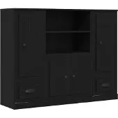 vidaXL Highboard Schwarz Eichen-Optik 132 x 35,5 x 103,5 cm