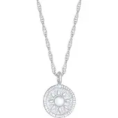 Elli Kette mit Anhänger "Halskette Sonne Antik Coin Rund Kordelkette 925er Silber" Gr. 42, silber, Halsketten, Damen, 42, ohne Stein, Silber 925 (Sterlingsilber), Kette mit Anhänger