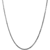 KUZZOI Halskette Herren Panzerkette Basic Fein 925 Silber Kuzzoi Grau