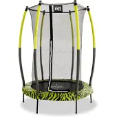 Exit Tiggy Trampolin ø140cm, mit Sicherheitsnetz, Rund, Kindertrampolin, Schwarz/Grün