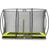 Exit Silhouette Trampolin 244x366cm, mit Sicherheitsnetz, Bodentrampolin, Rechteckig, für Kinder, Grün