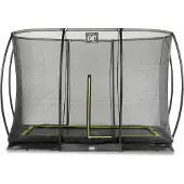 Exit Silhouette Trampolin 214x305cm, mit Sicherheitsnetz, Bodentrampolin, Rechteckig, für Kinder, Rosa