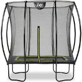 Exit Silhouette Trampolin Outdoor rechteckig 153x214 cm mit Sicherheitsnetz, für Kinder und Garten, auf Beinen, mit Fußschutzsystem, schwarz