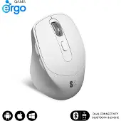 Subblim RATON OPTICO DUAL COMFORT ERGO DUAL BATERIA BLANCO, rechts, Optisch, Bluetooth + USB Type-A, 2400 DPI, Schwarz