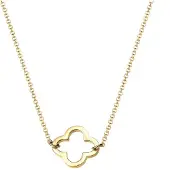 Elli Kette mit Anhänger "Halskette Kleeblatt Glücksbringer Filigran Trend 925 Sterling Silber" Gr. 40, gold, Halsketten, Damen, 40, ohne Stein, Silber 925 (Sterlingsilber), Kette mit Anhänger