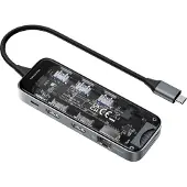 Deltaco USB-C Dockingstation 3xUSB/SD/microSD/2xHDMI/RJ45