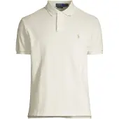 Ralph Lauren für Herren. 710680784372 Das ikonische Poloshirt aus gebrochenem Weiß in Piqué (XL), Lässig, Baumwolle, Kurzarm